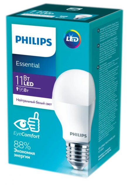 Лампа світлодіодна Philips (929001962987) ESS, 11Вт, E27, 4000K